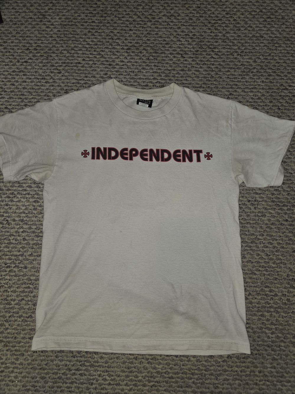Nhs Independent Trucks Logo Short Sleeve T-Shirt - White with Maroon Logo